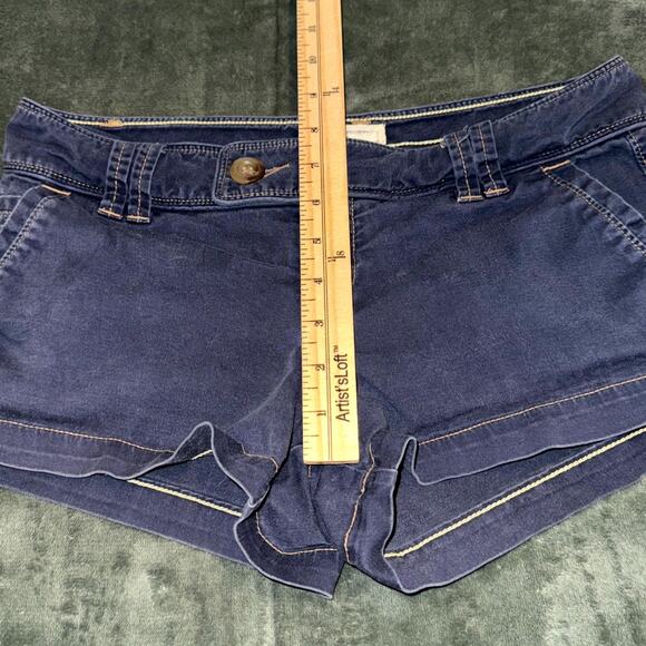 American Eagle Outfitters Shortie Shorts Womens 4 Blue Low Rise Y2K Micro Mini - Picture 6 of 7